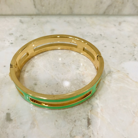 J.CREW Bracelet Skinny Green Bangle Hinge Opening - Picture 2 of 4